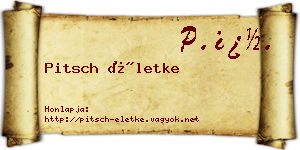 Pitsch Életke névjegykártya